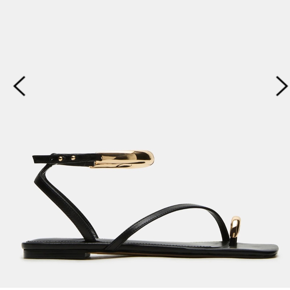 Steve Madden Black and Gold Sandals